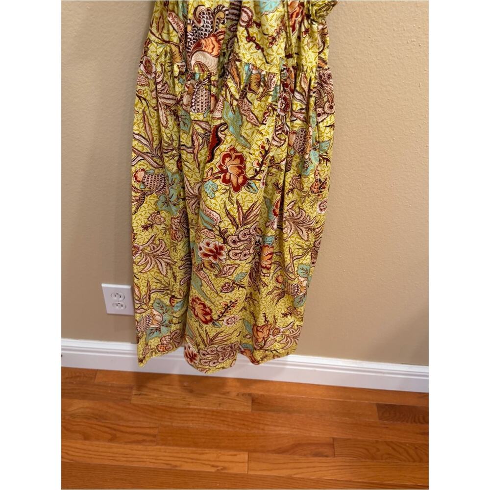 Ulla Johnson Cotton Yellow Floral Maxi Dress with Puff Sleeves 4 - Picture 8 of 15